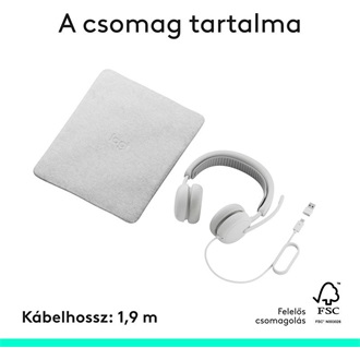 Logitech Zone Wired 2 fülhallgató headset fehér