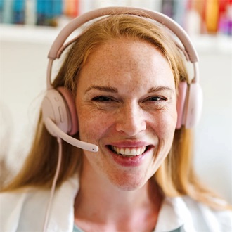 Logitech Zone Wired 2 fülhallgató headset rózsaszín