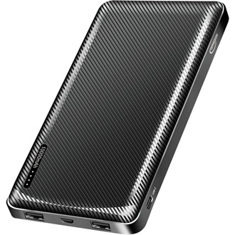 Loiglink Power bank 10.000 mAh, 2x USB-A, USB-C, micro-USB, fekete