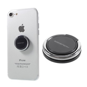 MERCURY RING tartógyűrű fém, 360°, FEKETE/EZÜST