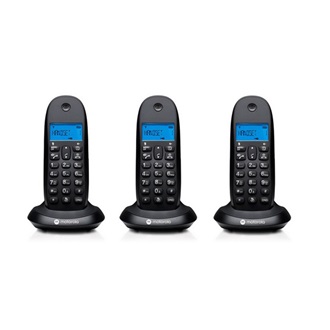 MOTOROLA C1003CB+ telefon készülék (vezeték nélküli, 3 kézibeszélő, kijelző, DECT) FEKETE