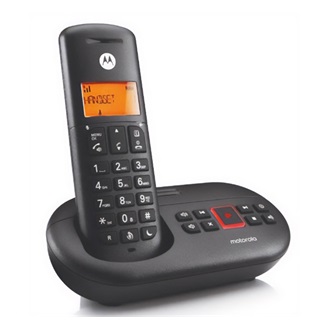MOTOROLA E211 telefon készülék (vezeték nélküli, üzenetrögzítő, kijelző, DECT) FEKETE