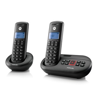 MOTOROLA E212 telefon készülék (vezeték nélküli, 1 bázis, 2 kézibeszélő, kijelző, üzenetrögzítő, DECT) FEKETE