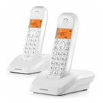 MOTOROLA S1202 DUO telefon készülék (vezeték nélküli, kijelző, 2 kézibeszélő, DECT) FEHÉR