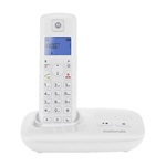 MOTOROLA T411 telefon készülék (vezeték nélküli, üzenetrögzítő, kijelző, DECT) FEHÉR