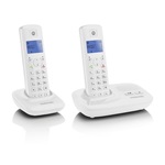 MOTOROLA T412 telefon készülék (vezeték nélküli, 2 kézibeszélő, kijelző, DECT) FEHÉR