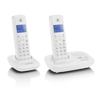 MOTOROLA T412 telefon készülék (vezeték nélküli, 2 kézibeszélő, kijelző, DECT) FEHÉR