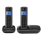 MOTOROLA T412 telefon készülék (vezeték nélküli, 2 kézibeszélő, kijelző, DECT) FEKETE