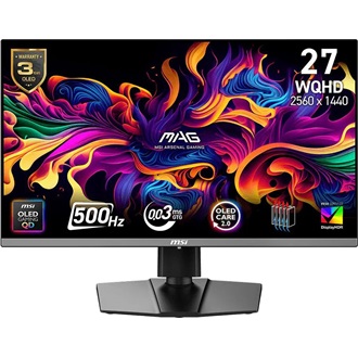 MSI MAG 272QP QD-OLED X50 26.5" Quantum Dot OLED gaming monitor fekete 500Hz G-Sync / FreeSync Premium Pro