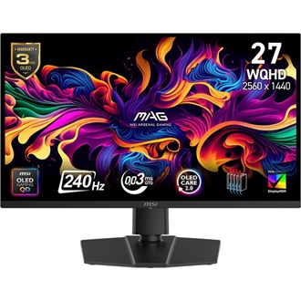 MSI MAG 273QP QD-OLED X24 26.5" Quantum Dot OLED gaming monitor fekete 240Hz