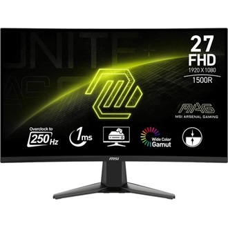 MSI MAG 27C6X 27" ívelt VA LED gaming monitor fekete 250Hz