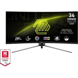 MSI MAG 345CQR 34" ívelt VA LED gaming monitor fekete 180Hz FreeSync Premium
