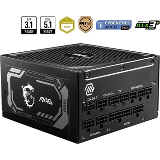MSI MAG A1000GL PCIE5 ATX desktop tápegység 1000W Cybenetics Gold BOX