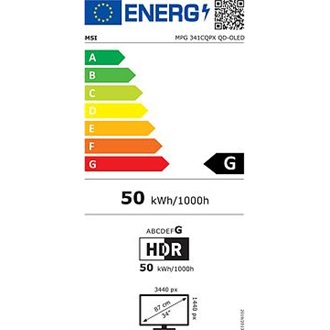 MSI MPG 341CQPX QD-OLED 34.18" ívelt Quantum Dot OLED gaming monitor fekete 240Hz FreeSync Premium Pro