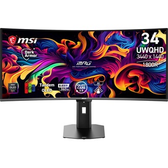 MSI MPG 341CQR QD-OLED X36 34" ívelt Quantum Dot OLED gaming monitor fekete 360Hz G-Sync / FreeSync Premium Pro (USB-C: 