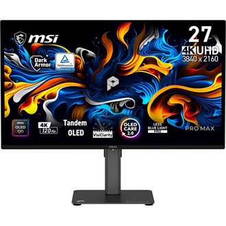 MSI PRO MAX 271UPX12G Business 26.5" Quantum Dot OLED monitor szürke 120Hz G-Sync / FreeSync Premium Pro