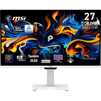 MSI PRO MAX 271UPXW12G Business 26.5" Quantum Dot OLED monitor fehér 120Hz G-Sync / FreeSync Premium Pro