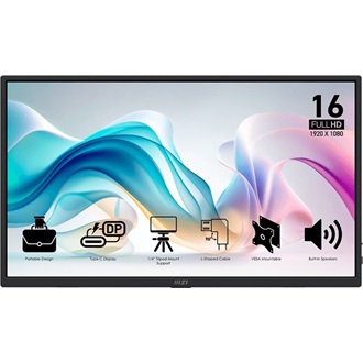 MSI PRO MP165 E6 15.6" IPS LED hordozható monitor fekete