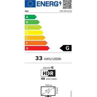 MSI PRO MP341CQW Business 34" ívelt VA LED monitor fehér-ezüst 100Hz FreeSync