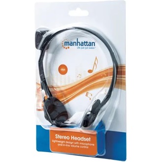 Manhattan 164429 fejhallgató headset fekete