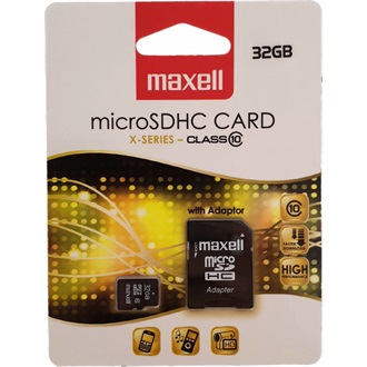 Maxell 32GB X-Series (+adapter) Class10 microSDHC memóriakártya BOX fekete