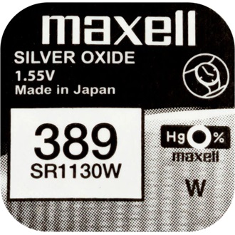 Maxell 389 MF gomb (SR1130W) ezüst-oxid elem 1db szürke
