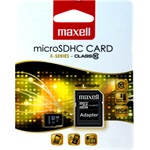 Maxell 8GB X-Series (+adapter) Class10 microSDHC memóriakártya BOX fekete