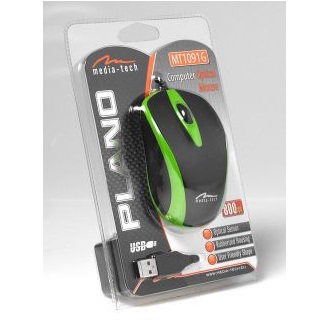 Media-Tech Plano USB optikai egér fekete-zöld