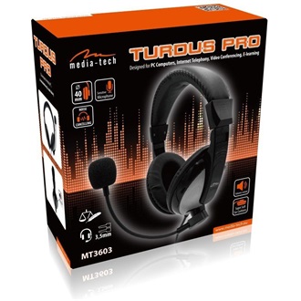 Media-Tech Turdus Pro gaming fejhallgató headset fekete