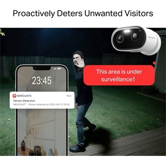 Mercusys MC410 KIT Wi-Fi smart home kültéri IP kamera + napelem 5200mAh IP65