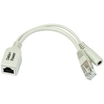 Mikrotik RBPOE FastEth PoE adapter with shielded connectors, supports 9-48V PoE
