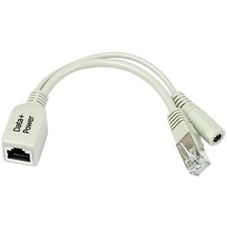 Mikrotik RBPOE FastEth PoE adapter with shielded connectors, supports 9-48V PoE