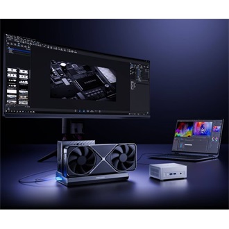 MINISFORUM DEG2 Dual OCuLink/Thunderbolt 5 grafikus dokkoló szürke