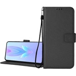 Motorola Edge 70 GIGAPACK Tok álló, bőr hatású FLIP, rombusz + kézpánt, FEKETE