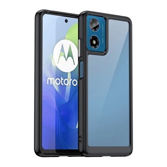 Motorola Moto E14 4G Gigapack Szilikon telefonvédő ütésállóság, átlátszó hátlap, FEKETE
