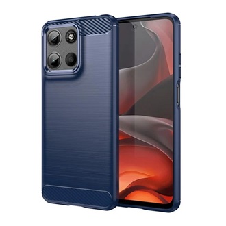 Motorola Moto G15 GIGAPACK Szilikon telefonvédő ütésállóság, karbon minta, SÖTÉTKÉK