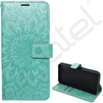 Motorola Moto G56 5G GIGAPACK Tok álló, bőr hatású FLIP, mandala, CYAN