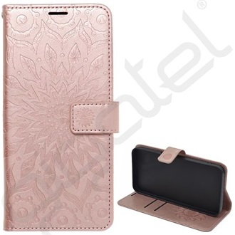Motorola Moto G56 5G GIGAPACK Tok álló, bőr hatású FLIP, mandala, ROZÉARANY