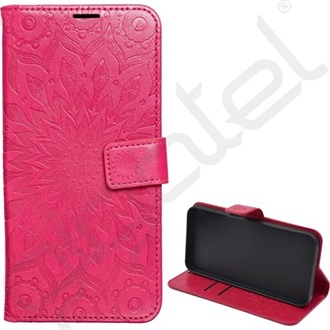 Motorola Moto G56 5G GIGAPACK Tok álló, bőr hatású FLIP, mandala, RÓZSASZÍN
