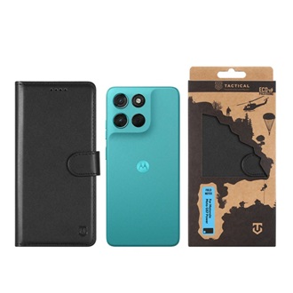 Motorola Moto G57 Power 5G TACTICAL FIELD NOTES tok álló, bőr hatású FLIP, prémium, FEKETE