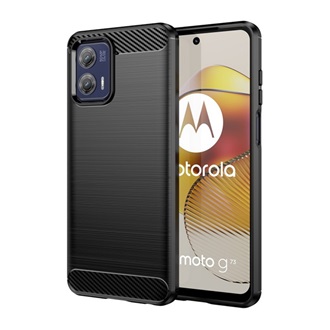 Motorola Moto G73 Gigapack szilikon telefonvédő ütésállóság, karbon minta, FEKETE