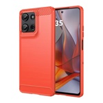 Motorola Moto G75 GIGAPACK Szilikon telefonvédő ütésállóság, karbon minta, PIROS