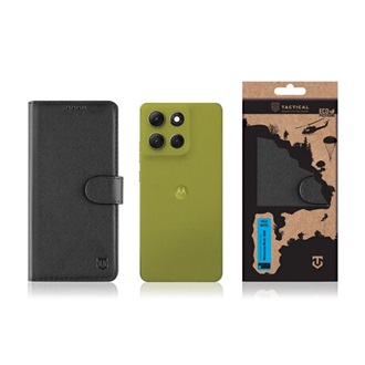Motorola Moto G86 5G TACTICAL FIELD NOTES tok álló, bőr hatású FLIP, prémium, FEKETE