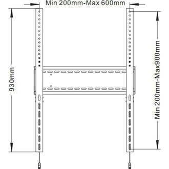 Multibrackets M Universal Fixed Wallmount SD MAX 60"-110" monitor TV fali tartó fekete