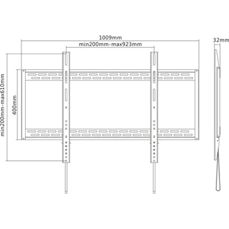 Multibrackets M Universal Wallmount HD 60"-100" TV fali tartó fekete