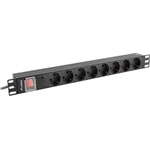 NET 19" PDU/elosztósor 1U 16A 2m 8x Schuko aljzat, fekete