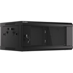 NET 19" fali rack szekrény 4U/600X450 üvegajtó, lapraszerelt, fekete V2
