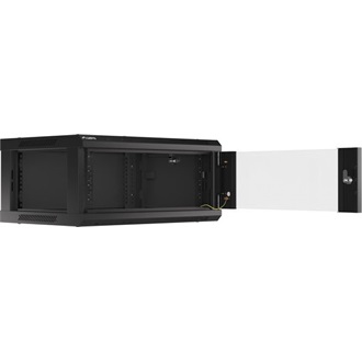 NET 19" fali rack szekrény 4U/600X450 üvegajtó, lapraszerelt, fekete V2