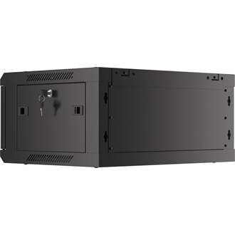 NET 19" fali rack szekrény 4U/600X450 üvegajtó, lapraszerelt, fekete V2