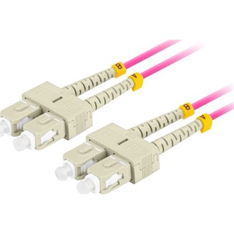 NET Lanberg Optikai patch MM SC/UPC-SC/UPC duplex 5m LSZH OM4 50/125 3.0mm lila